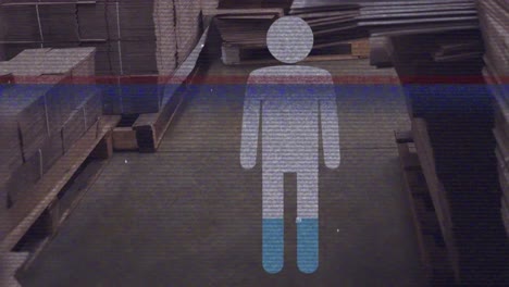 animación de representaciones humanas en el almacén.