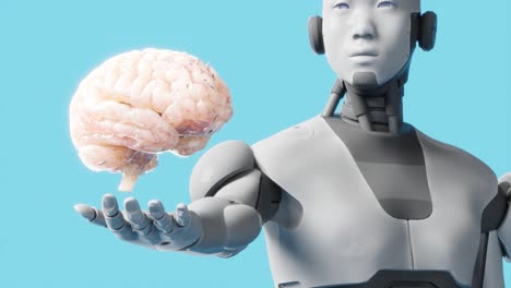 el nexo de la inteligencia: interacción entre el cerebro humano y el robot azul