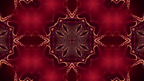 microworld, mandala o fondo abstracto de neón ornamental. composición dorada simétrica compleja con partículas de brillo que forman estructuras onduladas como en un caleidoscopio. animación suave en bucle 4k 3d. 75