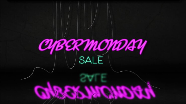 Pink neon Cyber Monday Sale text
