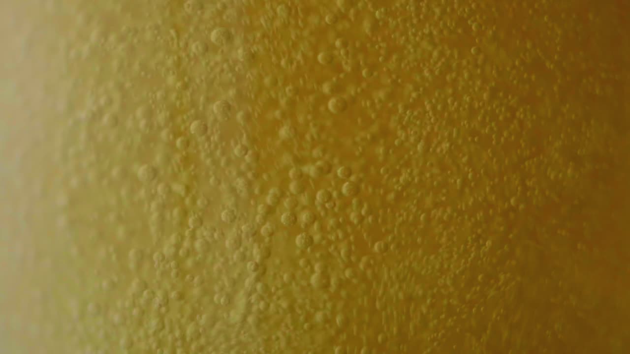 Close-Up of Bubbling Beer in a Glass