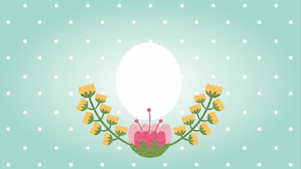 Floral Frame with Circle Border