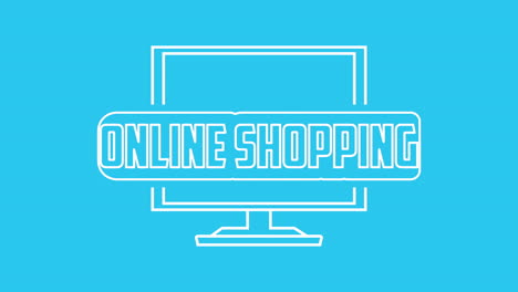 online shopping lettering in laptop