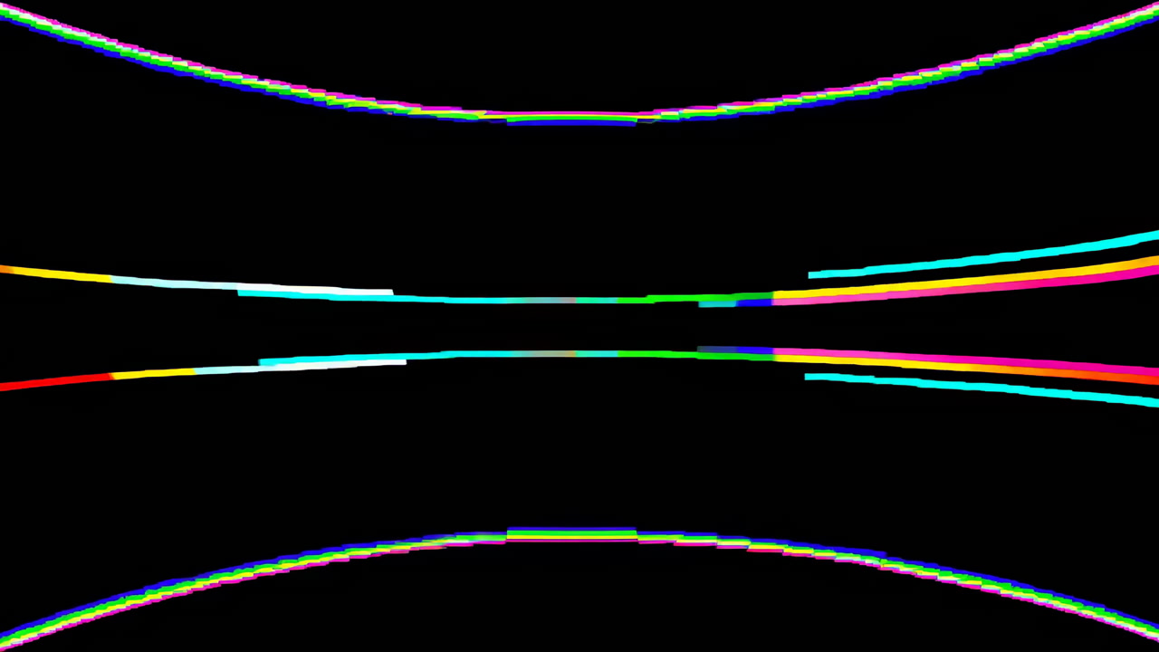 Colorful Neon Lines On Black, Highspeed Converging Lanes With Synthwave Palette, Motion Streaks And LED Glow,