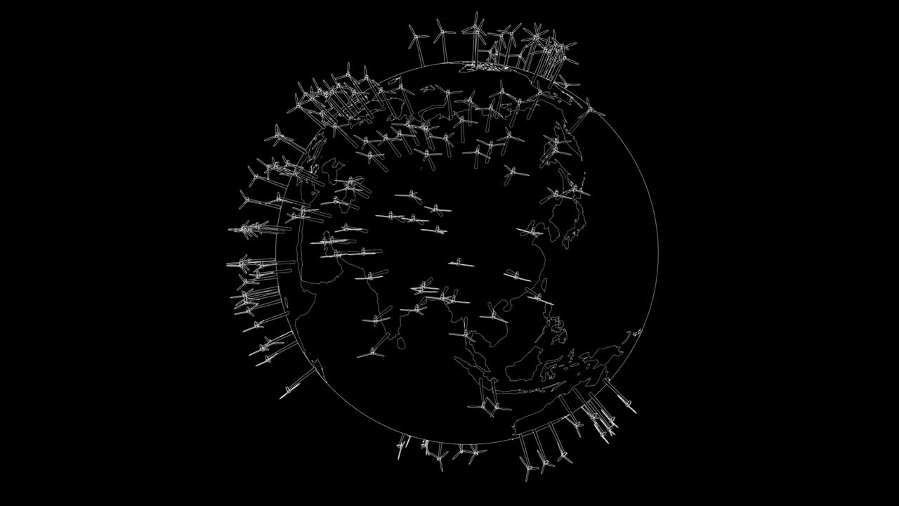 Electric wind turbines on Earth