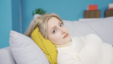 depressed and unhappy young woman thoughtful.