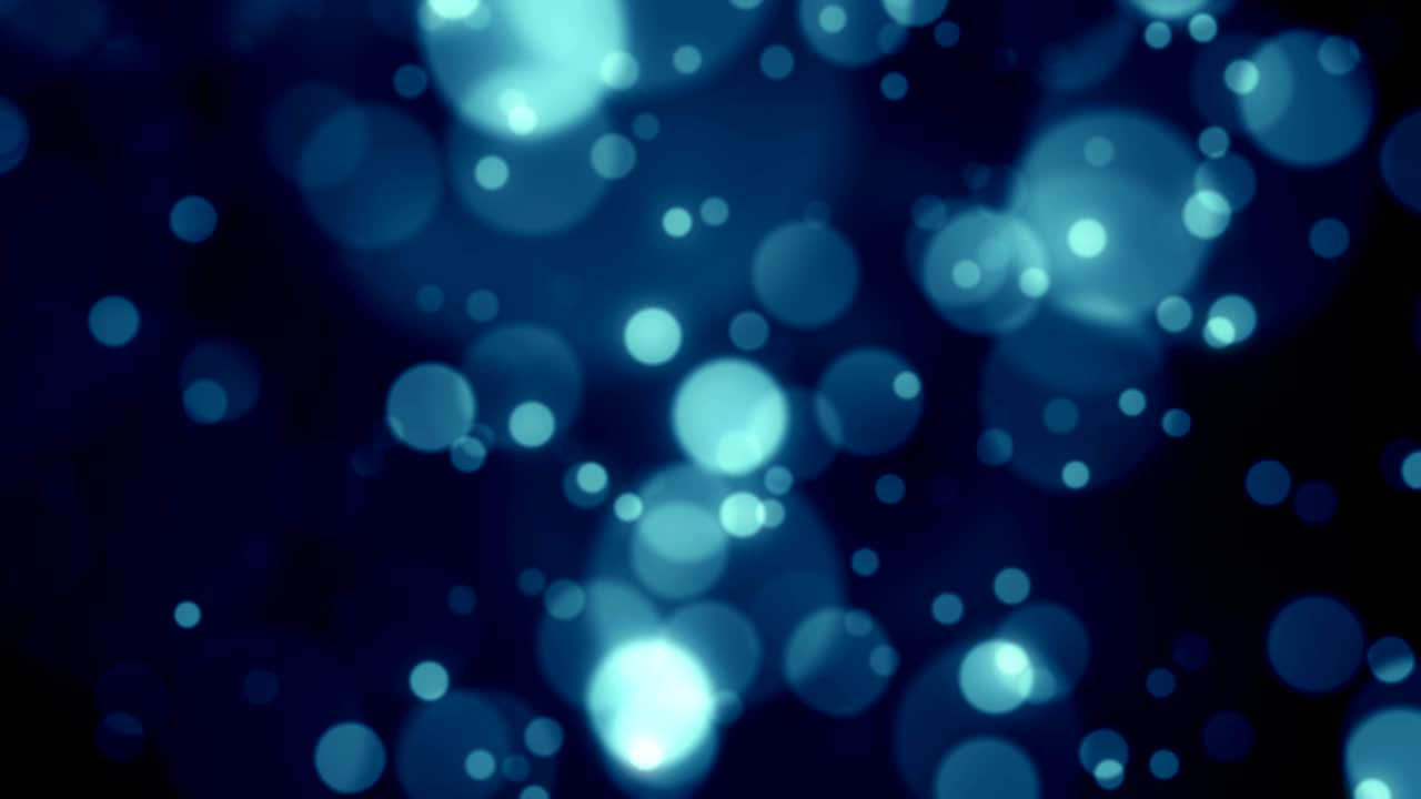partículas de polvo azul abstracto luz bokeh títulos de movimiento bucle de fondo cinematográfico