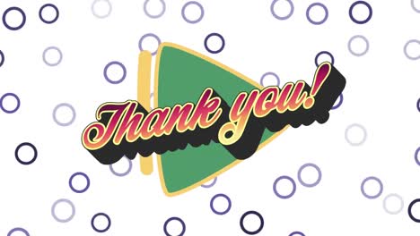 animation of thank you text over colorful graphics and shapes