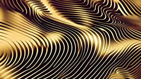 abstract golden wavy lines pattern