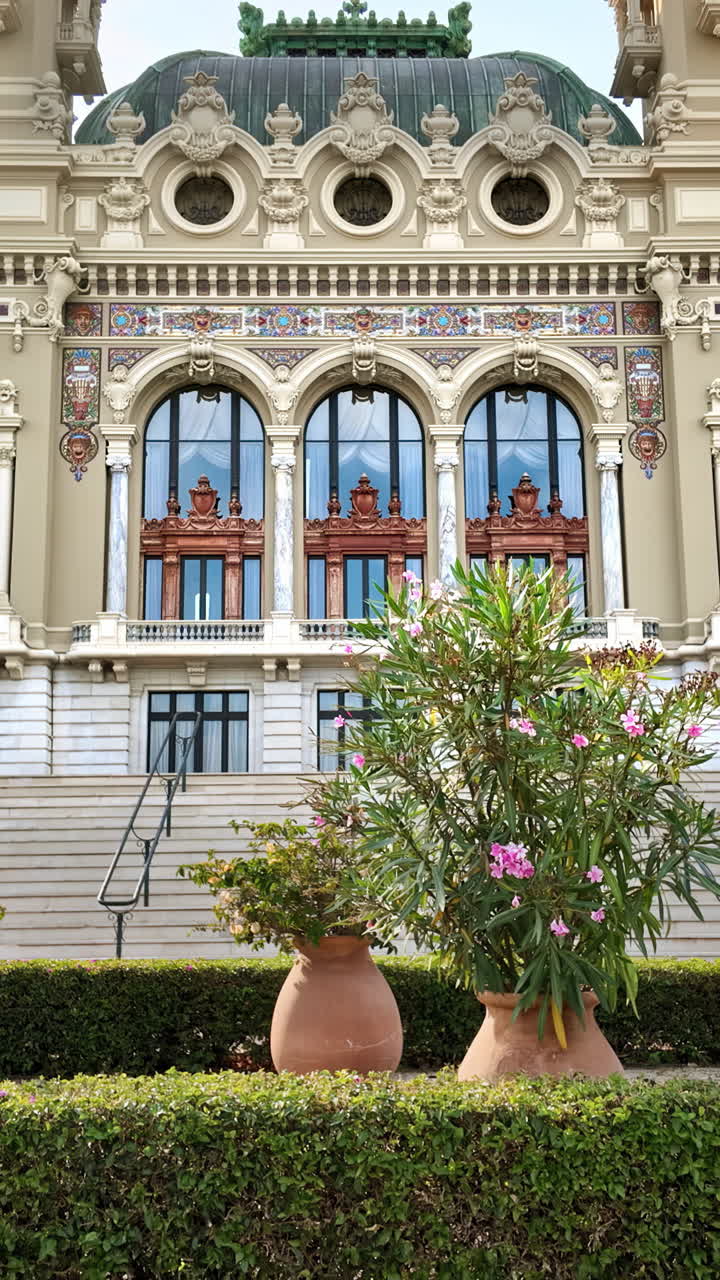 The facade of the Opera de Monte-Carlo in daylight. Vertical