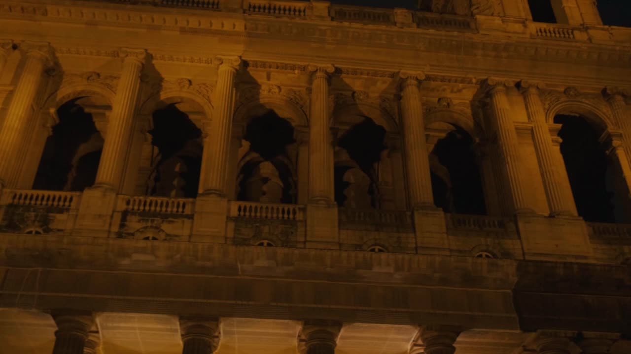 Close-Up Details of Saint-Sulpice Church Facade in Paris, France