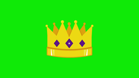 King-or-Queen-Crown-Icon-Animation.-Crown-Shining-Glitter.-loop-animation-with-alpha-channel,-green-screen.