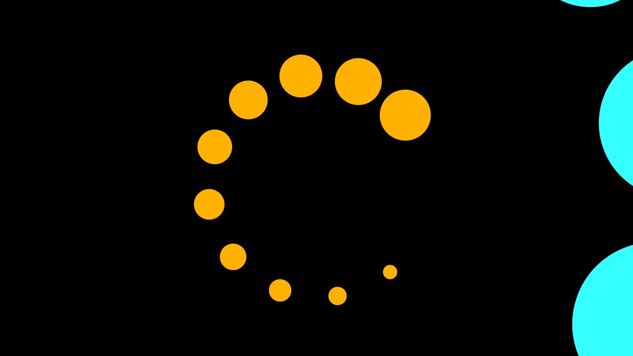 diseño gráfico que gira en el centro y aumenta el tamaño, para cubrir todo el fondo y desaparecer.