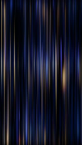 luxury light blue and gold stripe vertical lines light on dark blue background with gold lighting effect sparkle. loop animation. vertical video.