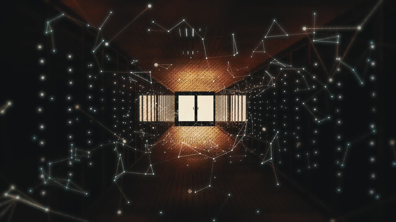 4k 영상: 입자와 함께 터널의 끝에 있는 빛