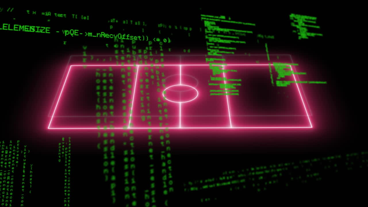 Animation of data processing over sport field