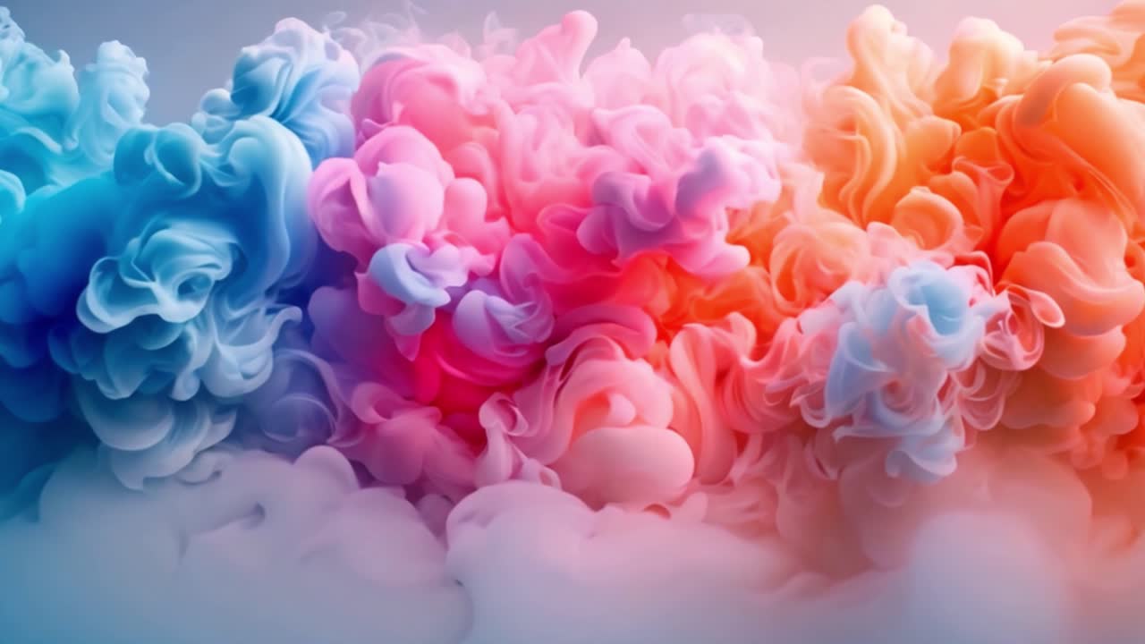Sfumatura vibrante e astratta di fumo e inchiostro colorato