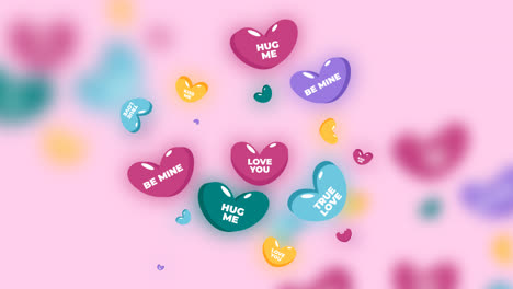 motion graphic of lovely conversation hearts pattern