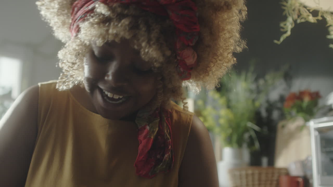 Woman Kneading Dough and Speaking on Camera