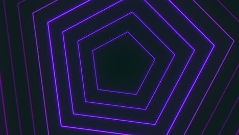 pentágonos y líneas de color púrpura neón en estilo vértigo
