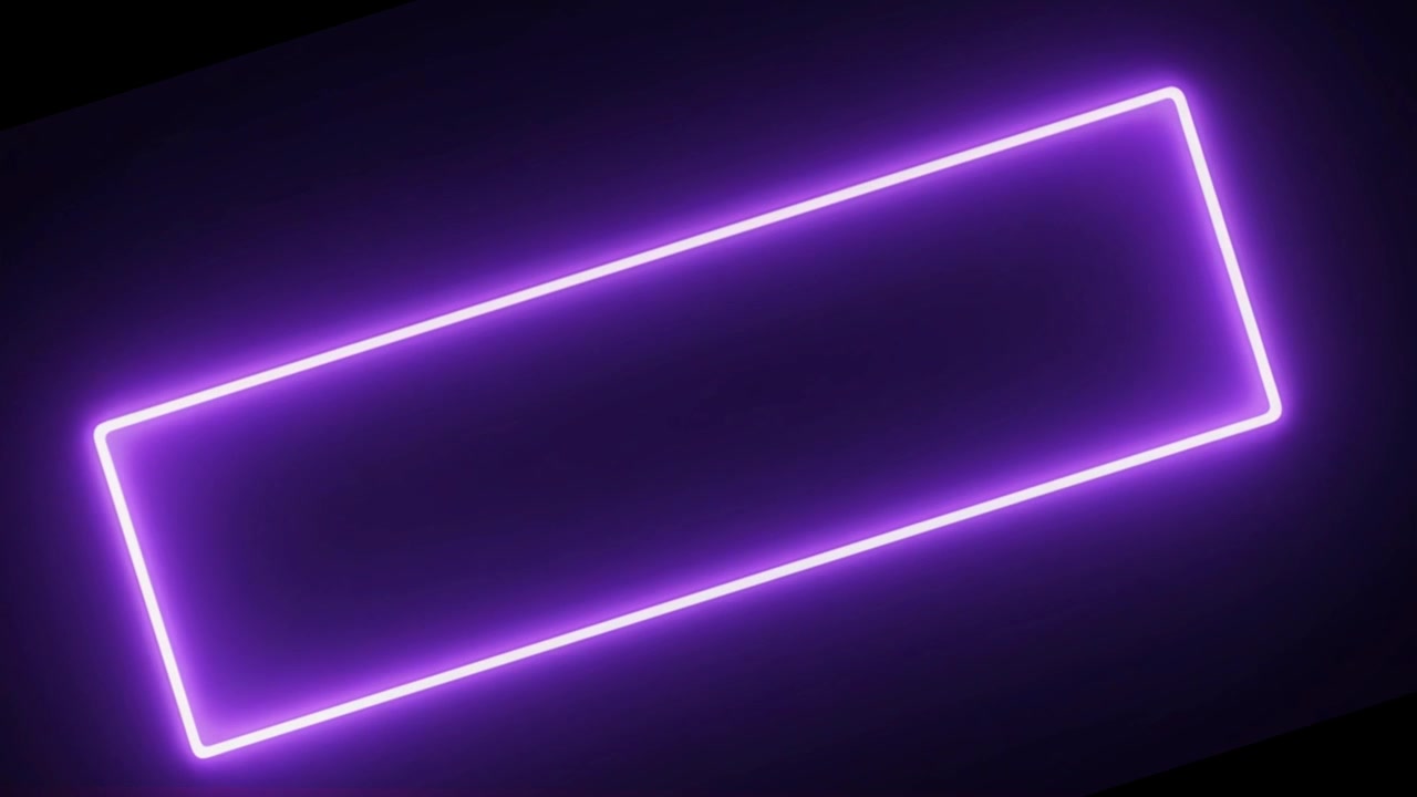 Glowing Purple Neon Rectangular Frame on Dark Background