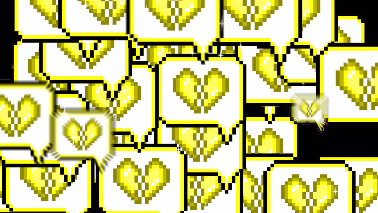 Pixel art pop up speech bubble icon broken heart Transitions. 1080p - 30 fps - Alpha Channel (2).mov