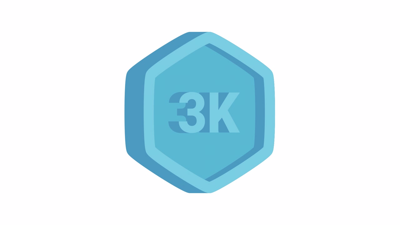 Badge Blu Animato da 3K con Effetto Scintillante