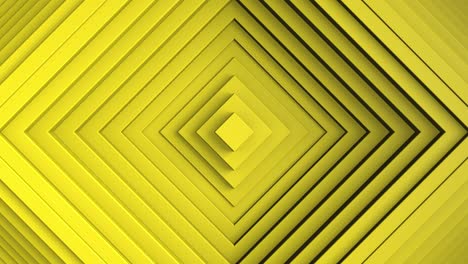 cuadrado abstracto con un efecto de compensación. animación de anillos cuadrangulares puros amarillos. fondo abstracto para una presentación de negocios. bucle sin costuras de renderización 4k 3d
