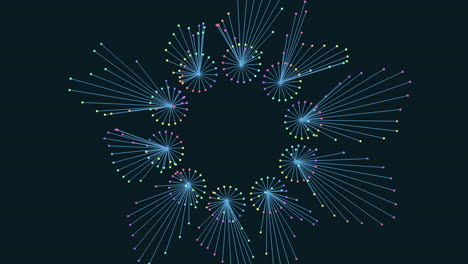 symmetrical circle composed of lines and dots