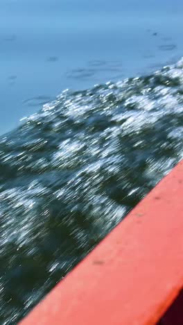 close-up of a boat's bow moving on water