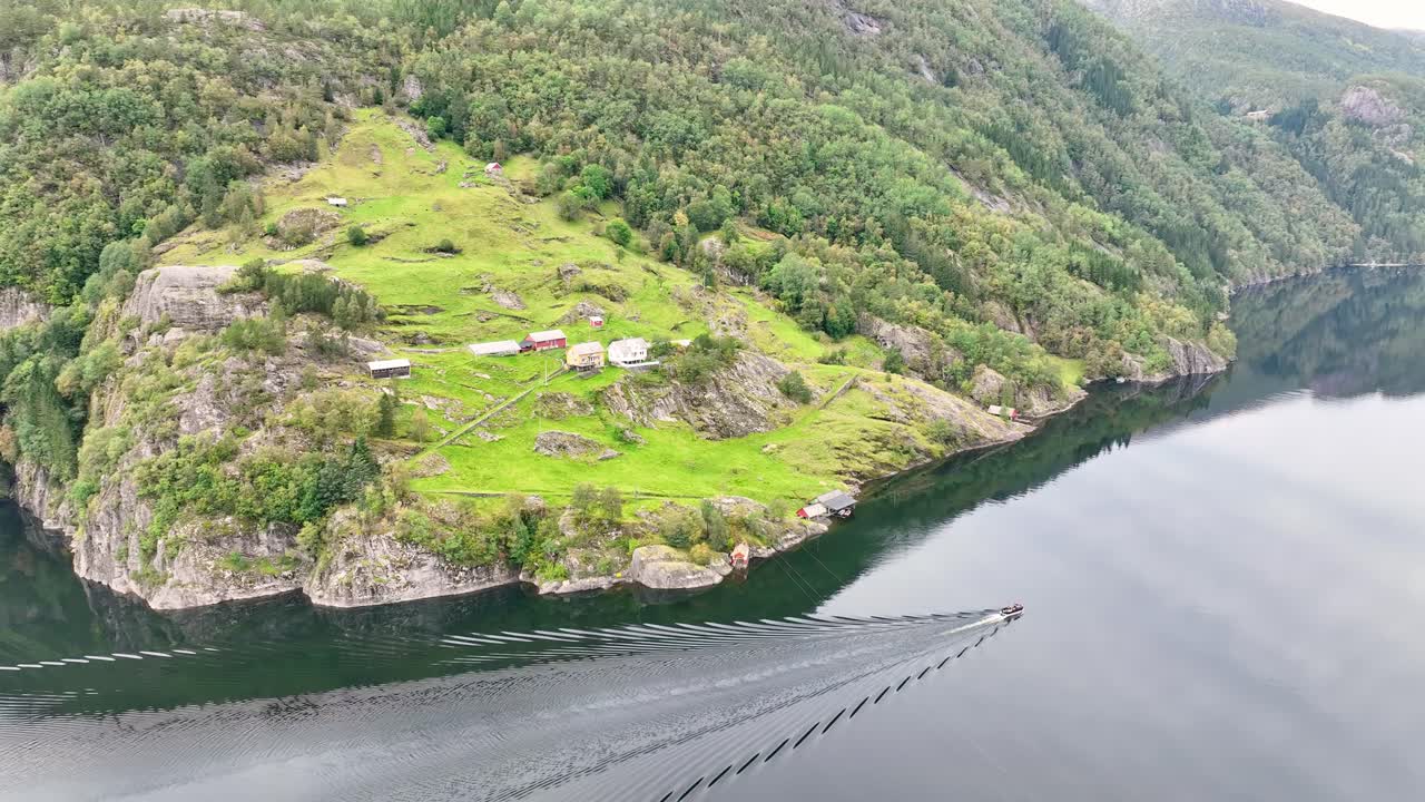 Aerial View of a Serene Fjord in Norway