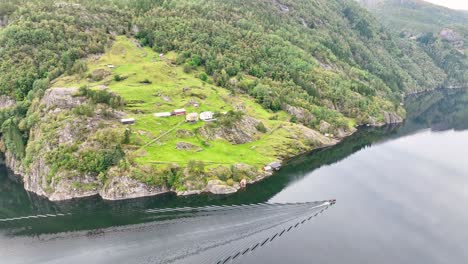 aerial view of a serene fjord in norway