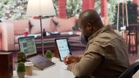 project manager conducting a market research for progress achievement