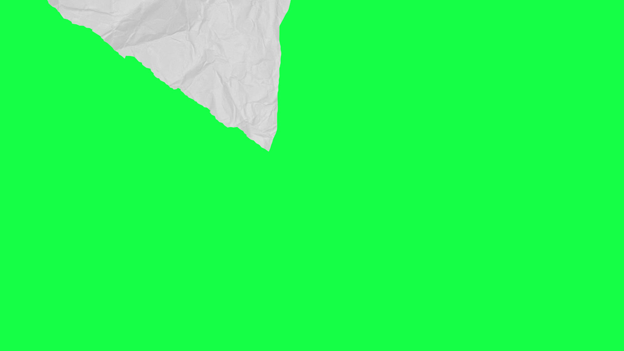 Animated Crumpled Paper Tearing Transition on Green Screen