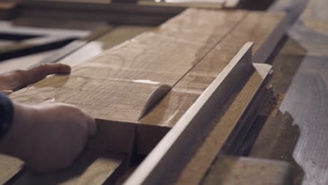 cutting wood on a circular saw.