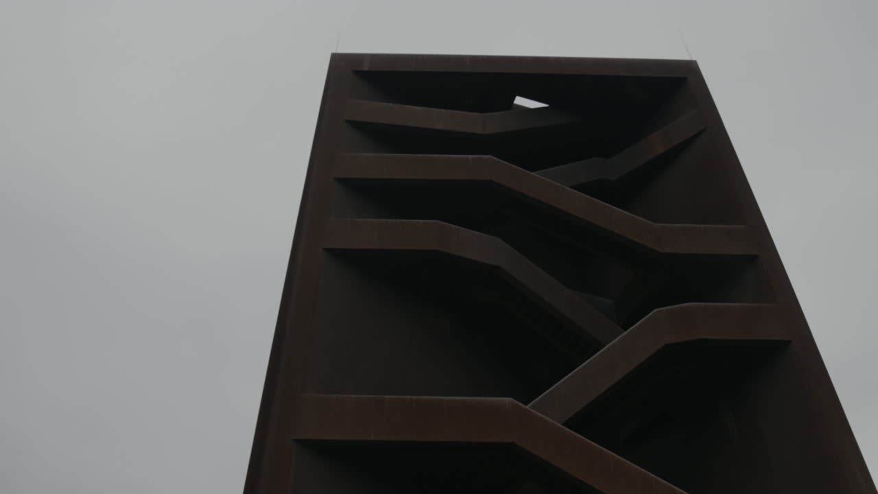 Abstract, geometric steel stairway construct