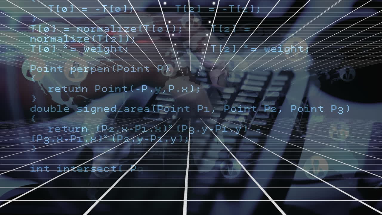 animazione dell'elaborazione dei dati con reti di connessioni