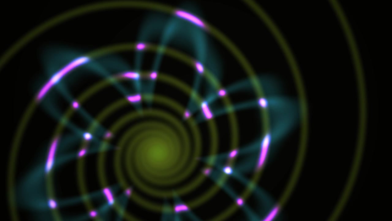 Spirale astratta dinamica con scie di particelle luminose
