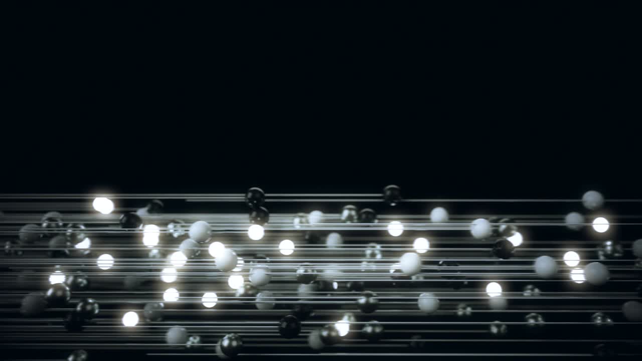 animación abstracta de esferas de luz conectadas.