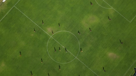 Slow-Motion-Shot-Of-Amateur-Soccer-Football-Match-Just-Started-At-Perth-City,-Western-Australia