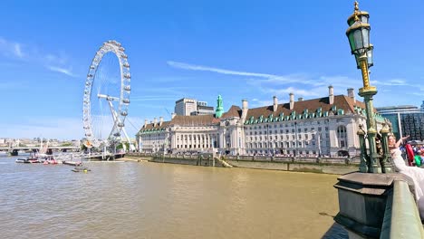 vista panorámica del ojo de londres y el río