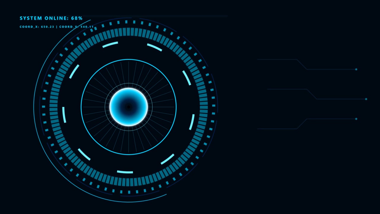 Futuristic Digital HUD Interface Loading Progress Bar