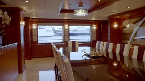 luxury yacht dining room interior