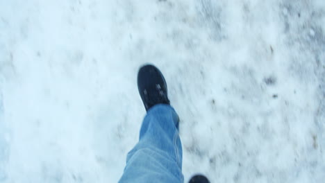 walking in the snow