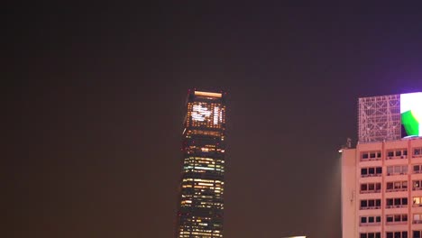 light show on skyscrapers in hong kong