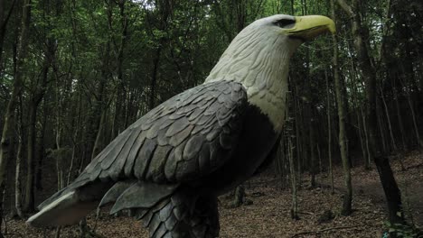 a large model of eagle in kashubian park of giants, strysza buda, poland - close up