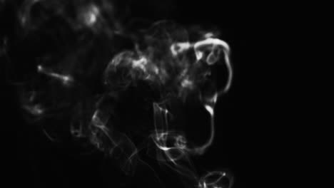 abstract black and white smoke with a black background in slow motion