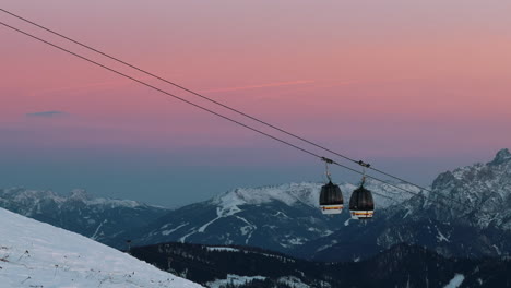winter sunset ski lift view