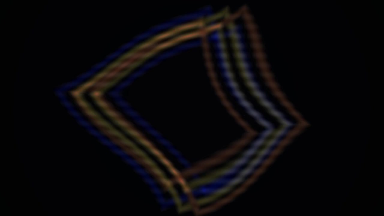 Abstract Geometric Shapes Pulsing and Rotating on Black Background