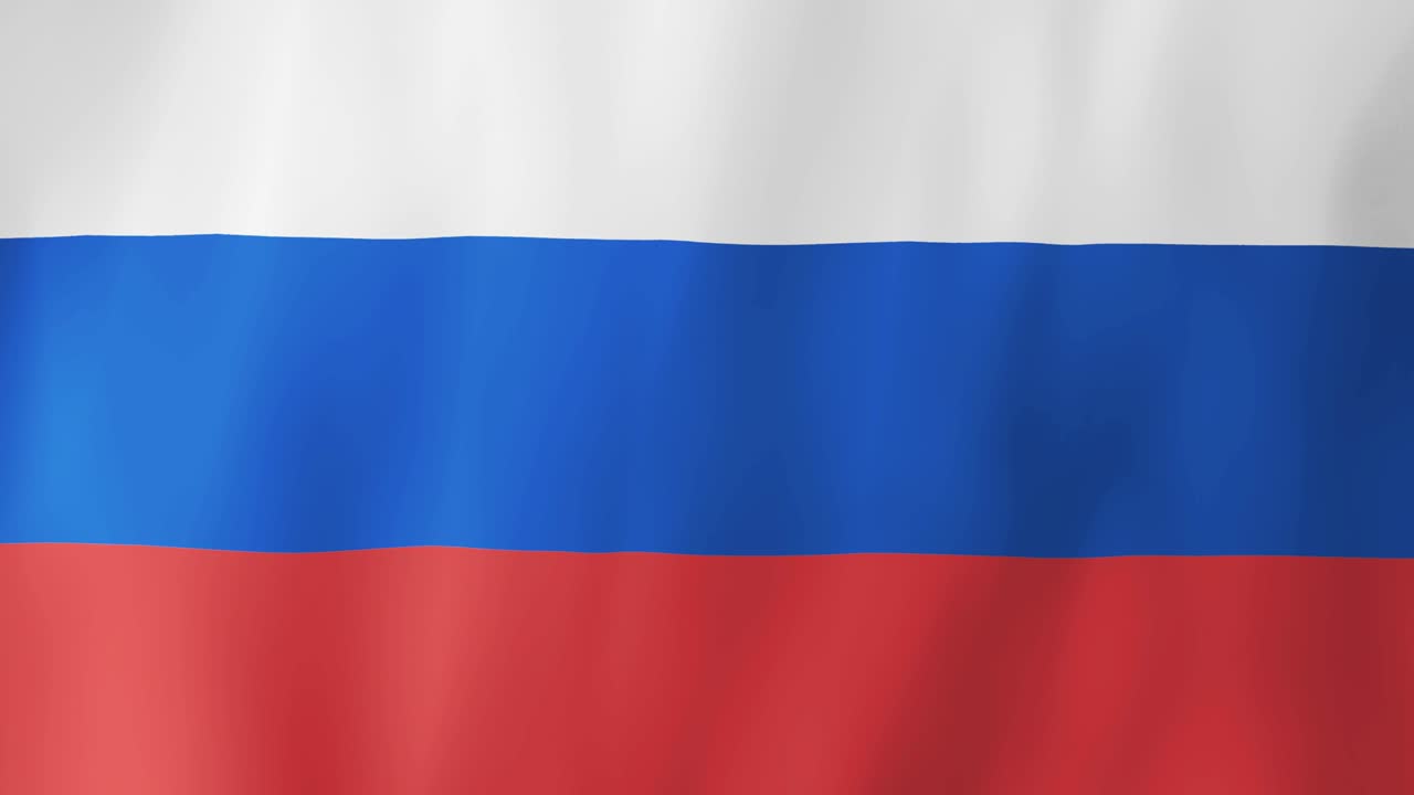 Bandiera russa realistica che sventola al vento. Animazione 4K.